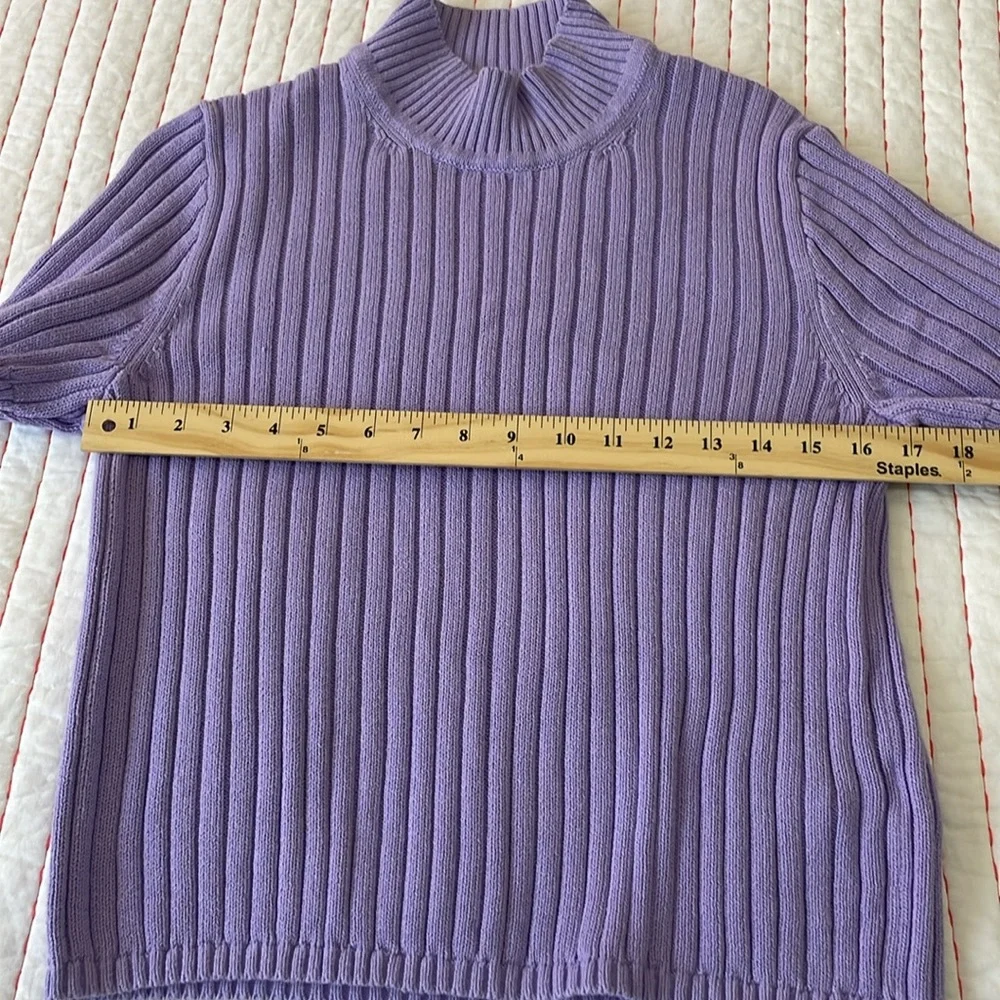 Jcrew Cotton-blend short-sleeve turtleneck sweater sz L gently used. - Picture 5 of 10